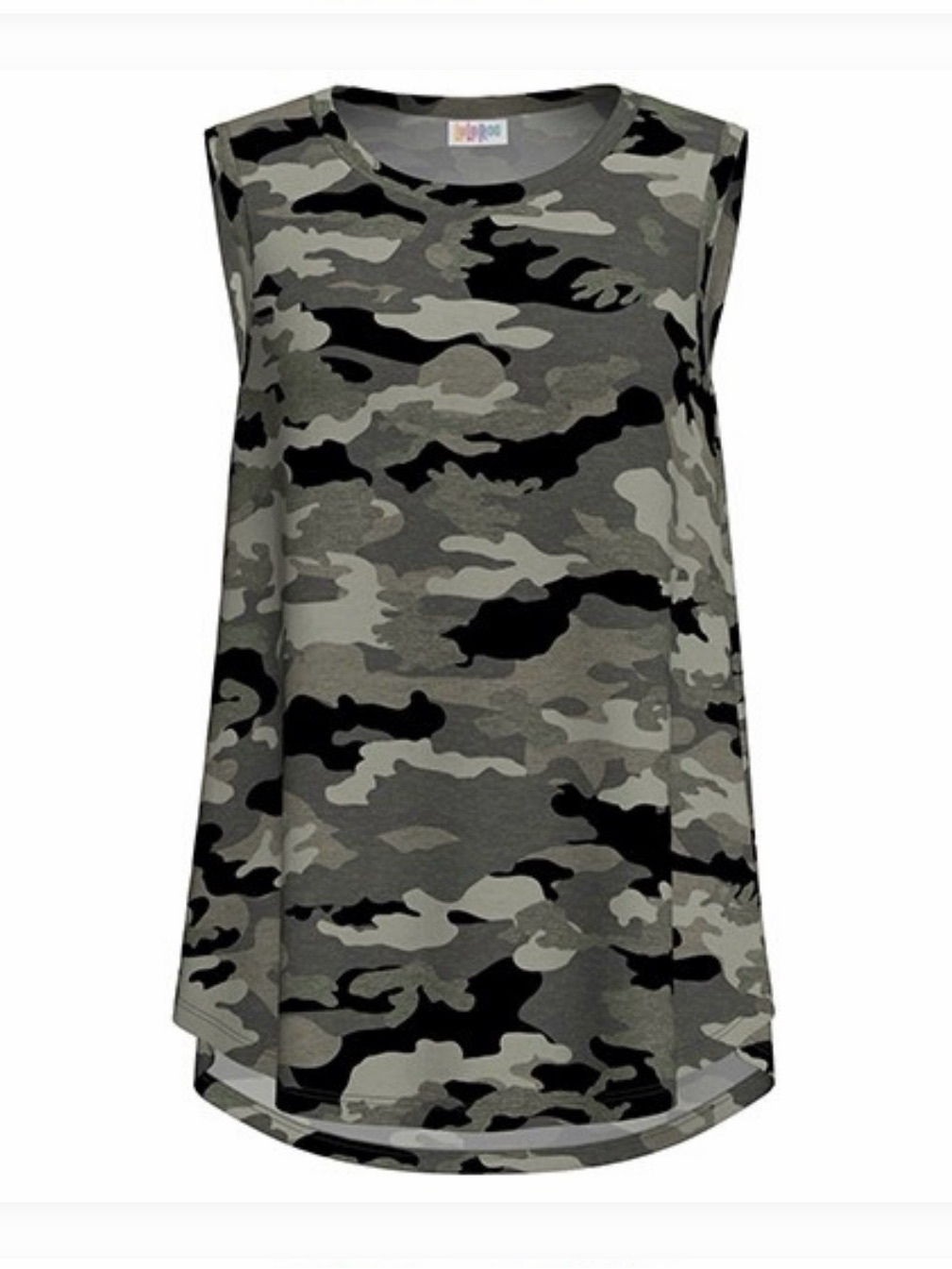 Lularoe Cocoa Gray Camo Sleeveless Tank